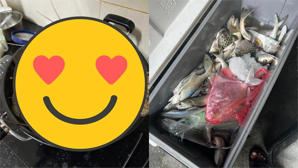 住海邊吃超爽!他午餐炒鍋龍蝦滿到炸出來太狂