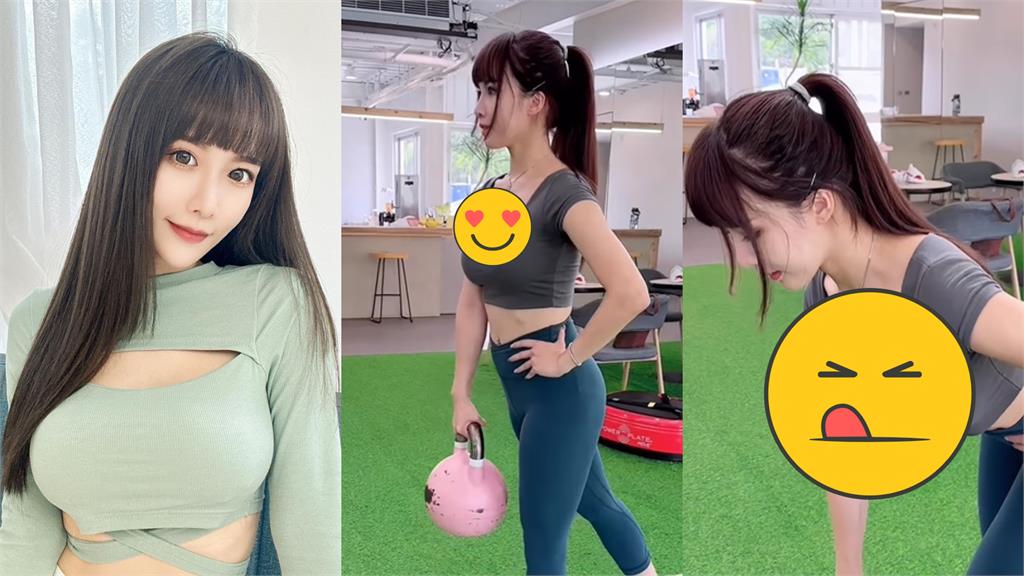 啦啦隊奮力健身！壺鈴太重「失速彎腰」畫面曝