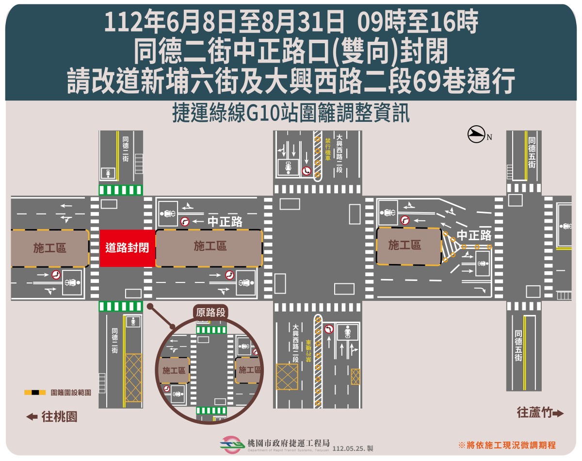 捷運綠線G10站第10a 15階段圍籬調整資訊 0602
