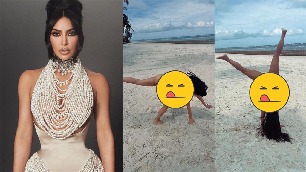 金卡戴珊單手側翻比基尼整件卡死!百萬網:好暈