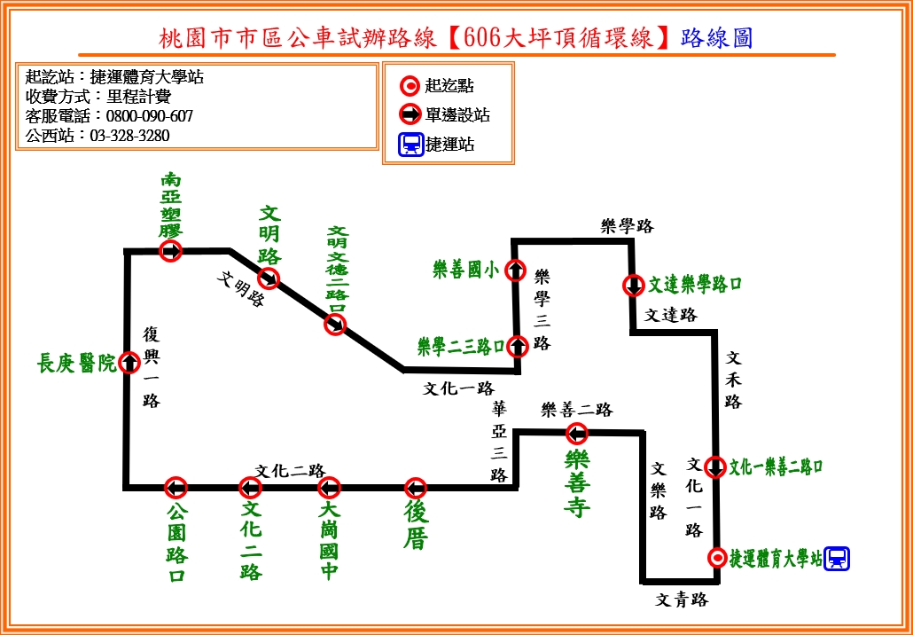 桃園交通局7/31起試辦606公車 滿足龜山大坪頂通勤需求 1120731 606路線圖