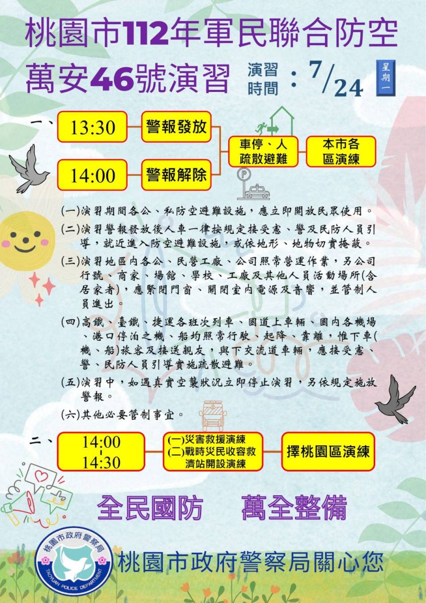 北部萬安46號演習24日登場 桃警:拒配合管制最高可罰15萬 271035 複製 scaled