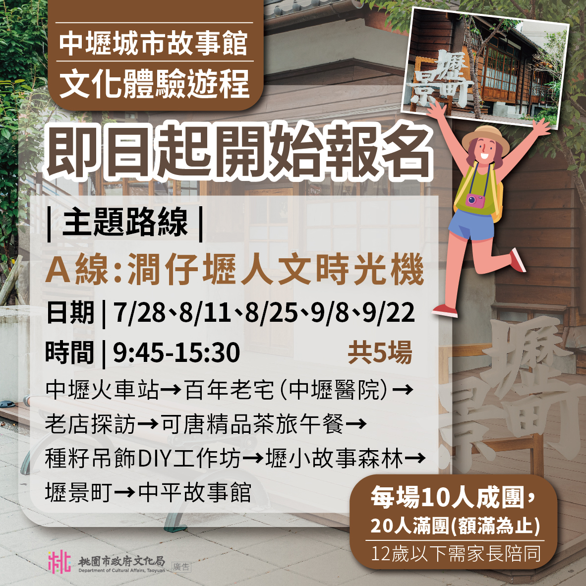 中壢城市故事館文化體驗活動報名開跑 品味「澗仔壢」之美 中壢城市故事館群文化體驗遊程A線
