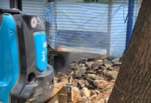 中壢整地施工挖斷管線瓦斯外洩 消防局戒護緊急止洩