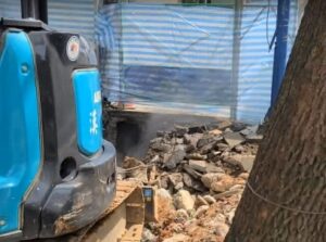 中壢整地施工挖斷管線瓦斯外洩 消防局戒護緊急止洩