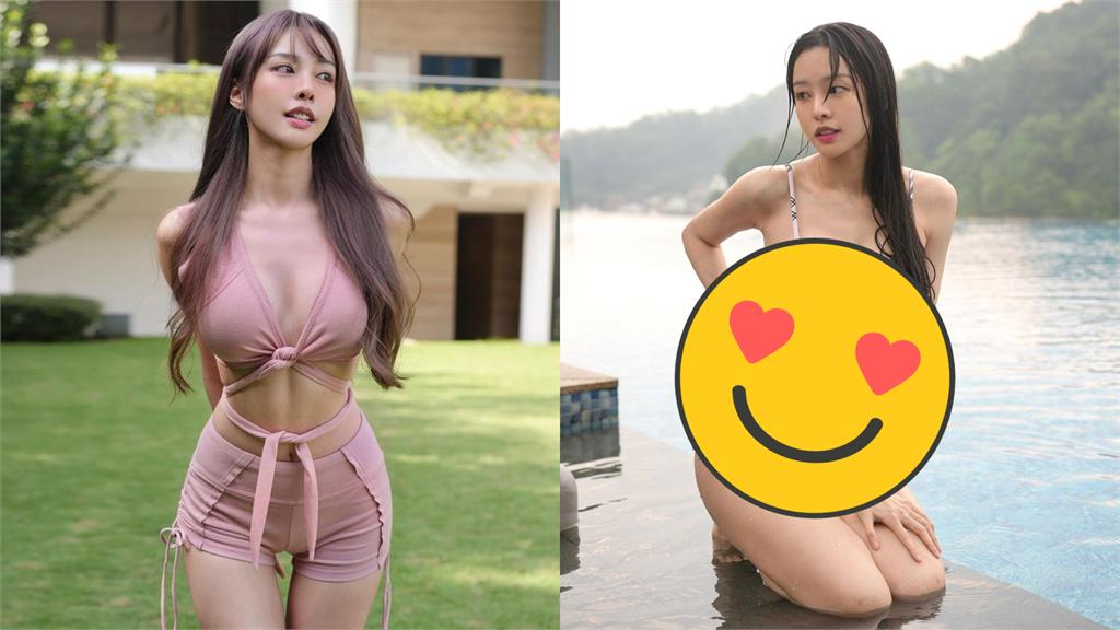 鋼琴女神穿綁帶比基尼!泳池邊上演「出水芙蓉」