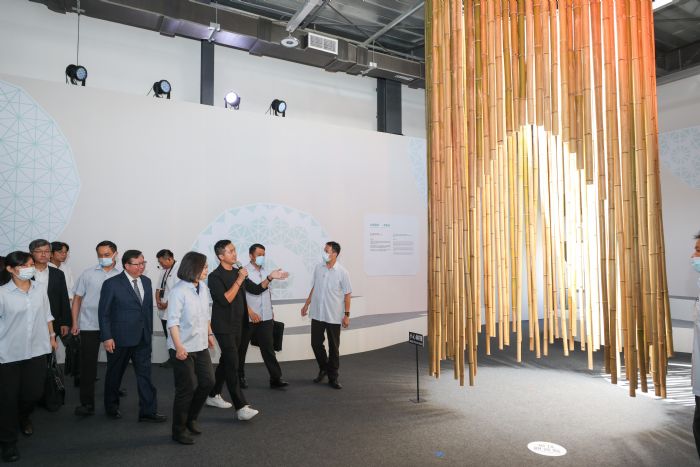 蔡英文體驗世客博互動裝置 肯定桃市府用心舉辦 20230818151243628