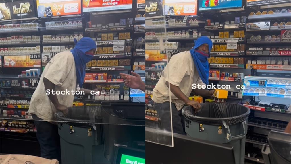 美超商遇洗劫!店員「狂敲歹徒25下」畫面曝光