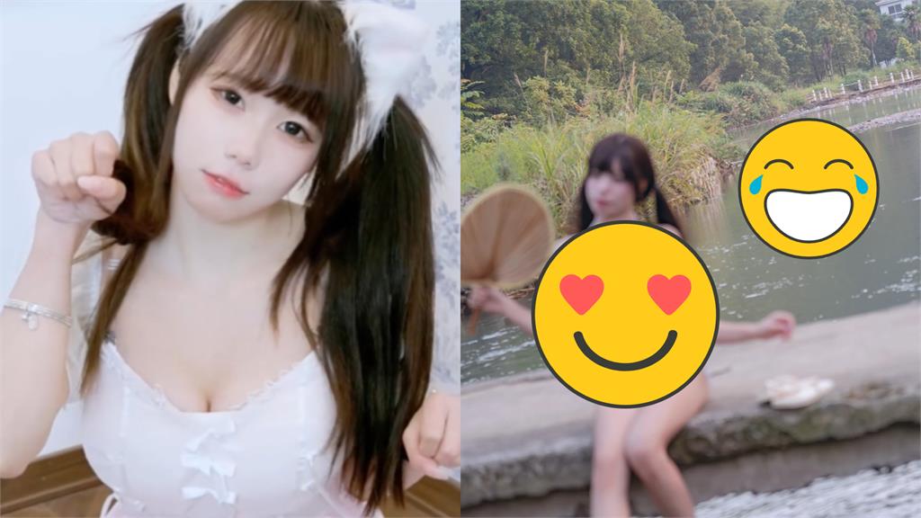 正妹穿「縮水比基尼」河邊擺拍!釣魚翁竟沒看一眼