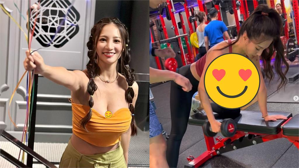 林采緹「揮汗健身」彎腰炸流量！領口沒關重點全露