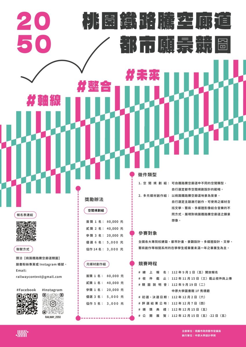 最高獎金8萬!桃園都發局「鐵路騰空廊道都市願景競圖」9/1徵件開跑 海報最終呈現含出血3mm 工作區域 1 0 scaled