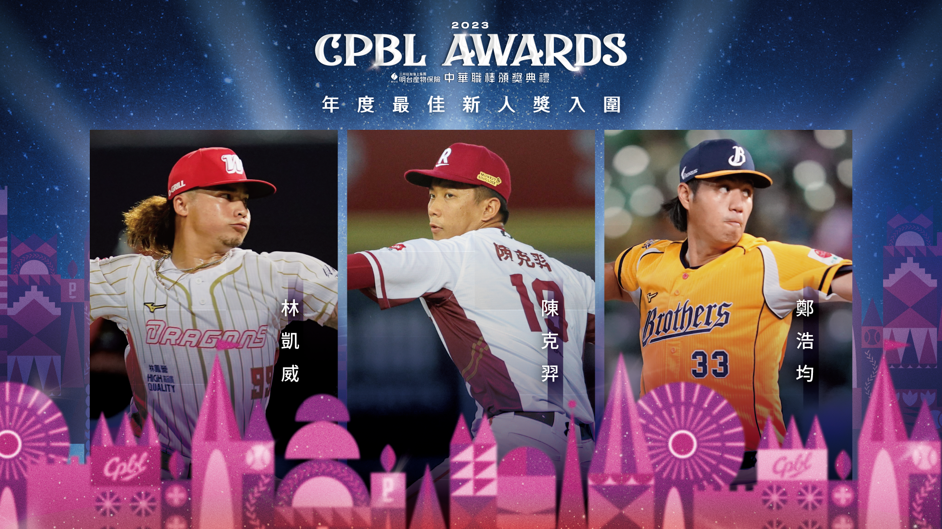 中職最佳十人名單揭曉 3選手連霸 2023年度最佳新人獎入圍名單