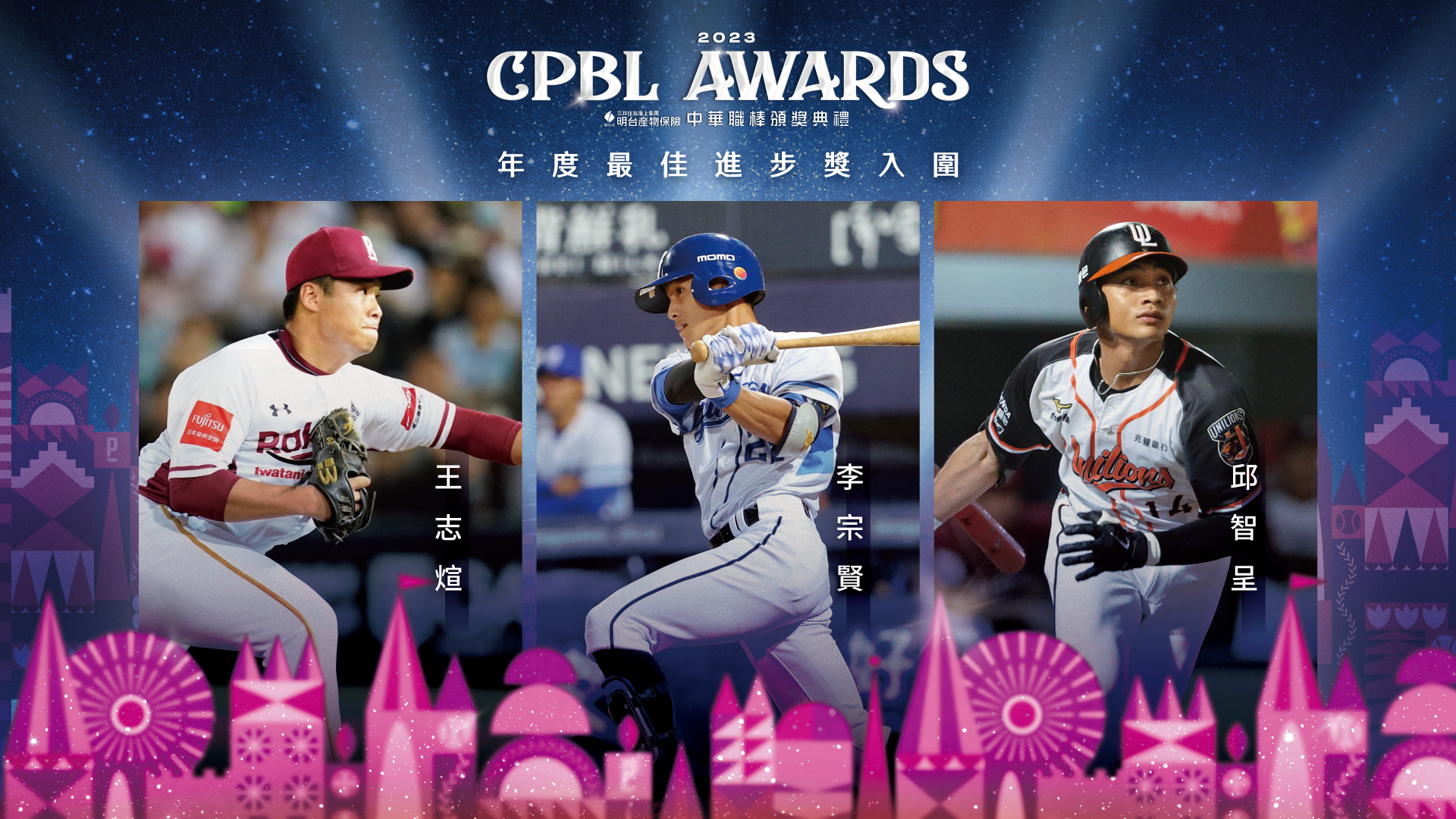 中職頒獎典禮11/21登場 王志煊、李宗賢、邱智呈入圍進步獎 2023年度最佳進步獎入圍名單