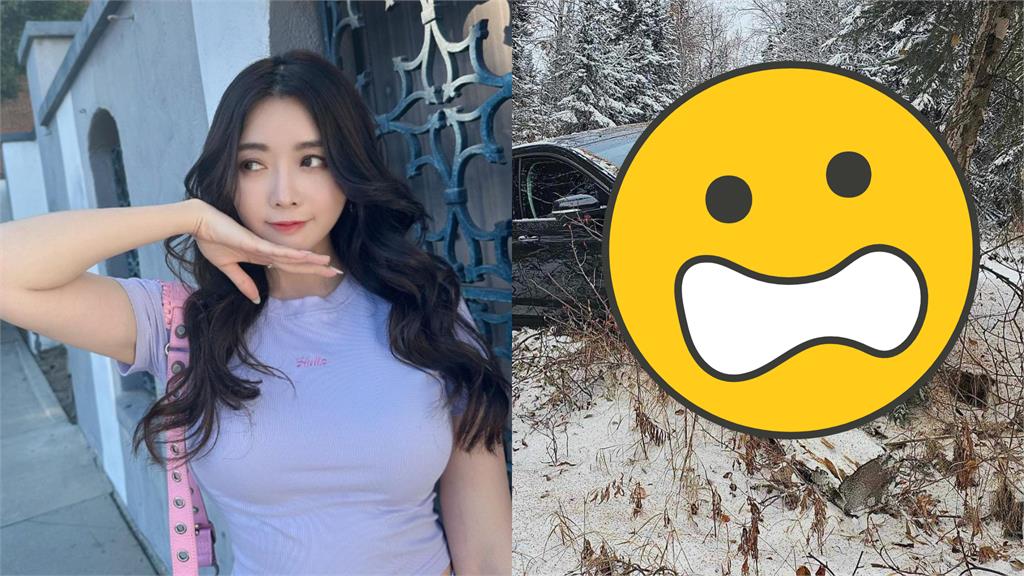 成語蕎美國自駕打滑險墜山崖!整輛撞毀嚇壞粉