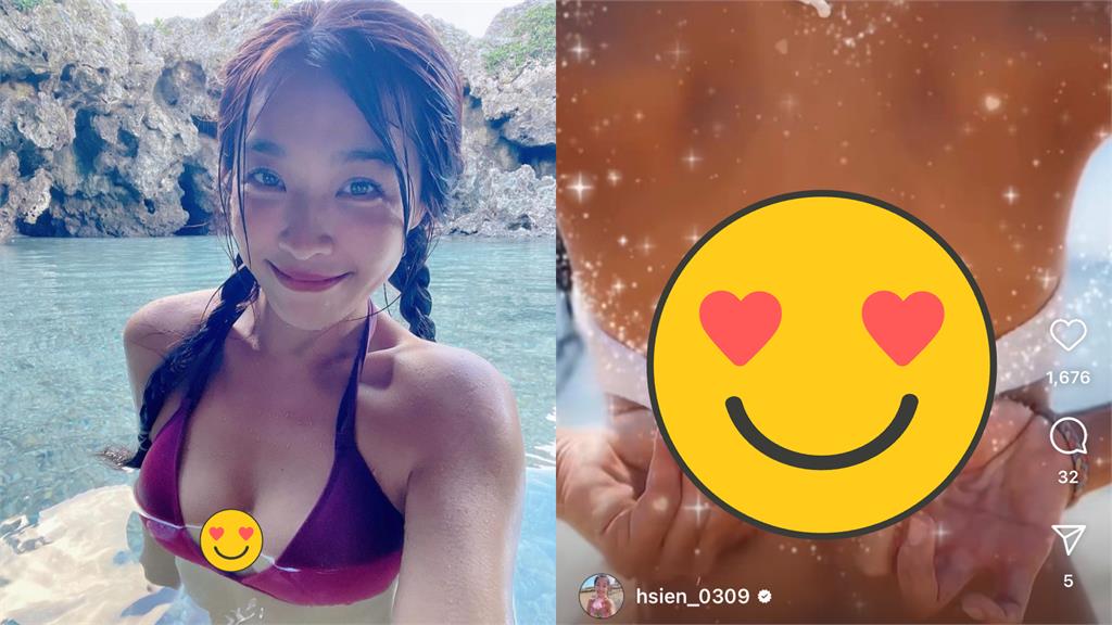 小嫻海邊戲水「層層卸防」!比基尼解扣網暴動