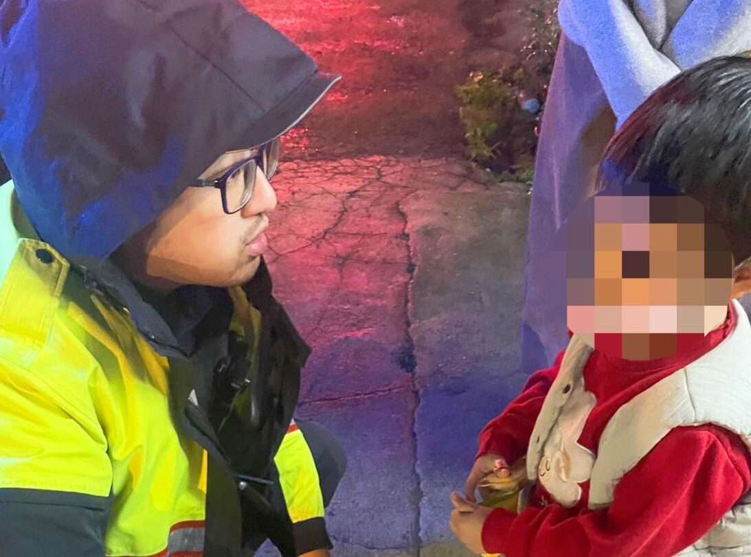 男童雨中徘徊眼眶泛淚 大園警助母子團圓