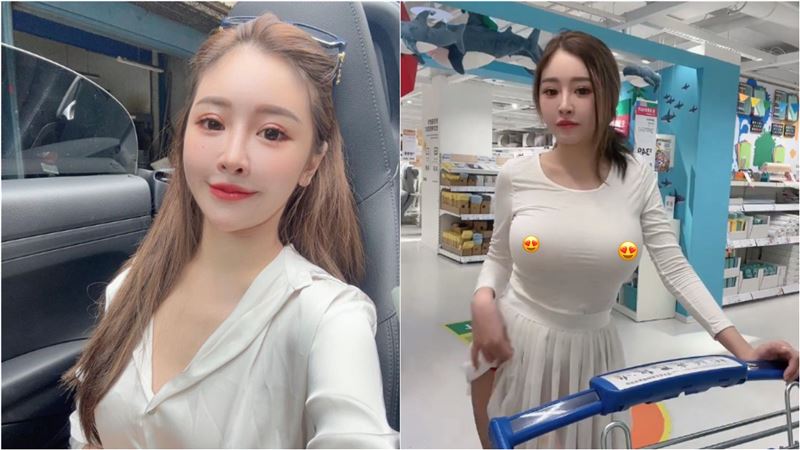 護理女神激凸2點逛IKEA 撩裙擺內褲露出