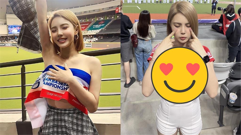 正妹看球「上衣扣子炸裂陳子豪」 超兇5秒片網羞:看到了