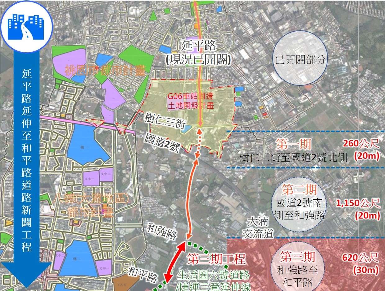 桃市延平路延伸工程開工動土 預114年12月完工 位置圖