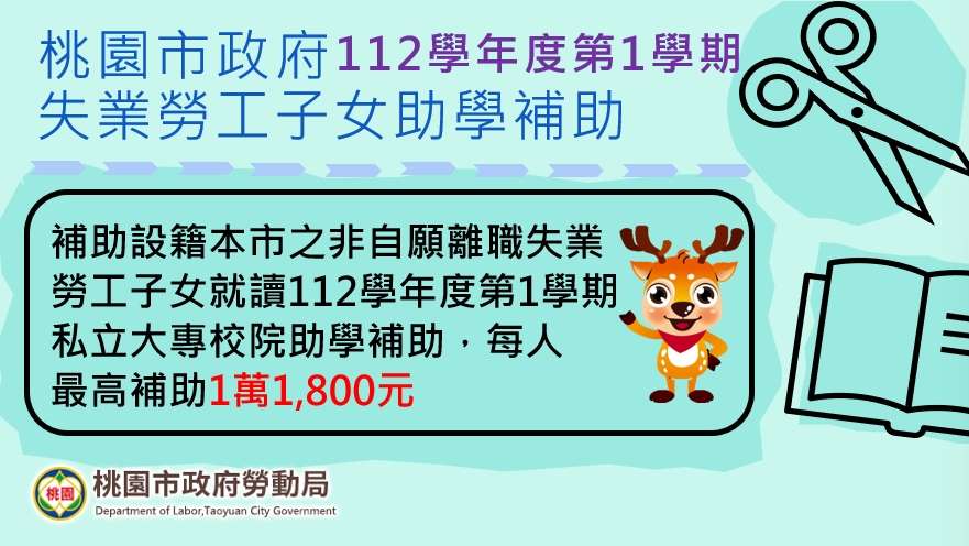 桃園勞動局助學補助今起開放申請 符合這資格最高請領1萬1800元 0.簡章 圖檔2