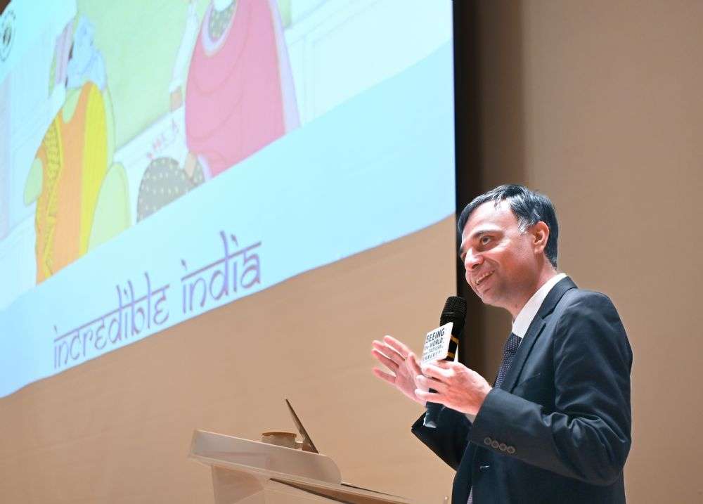 印度駐台代表桃園總圖開講 拓展民眾國際視野 2024123177 54 4