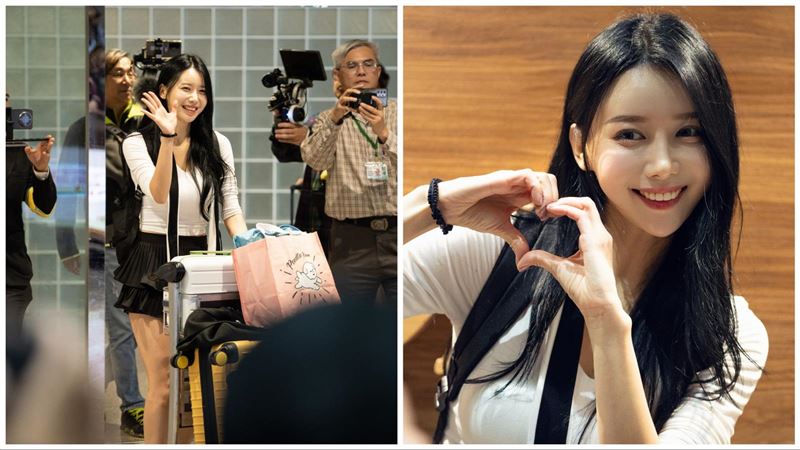 「全民表妹」李雅英來了! 粉機擠爆機場
