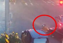 【有片】遊覽車推撞多部汽機車 騎士「連滾帶爬」逃命