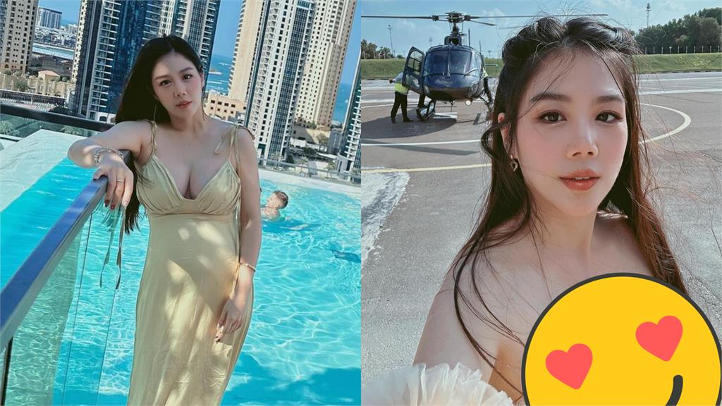 楊晨熙挺6月肚搭直升機!身材「暴風升級」平口禮服扛不住