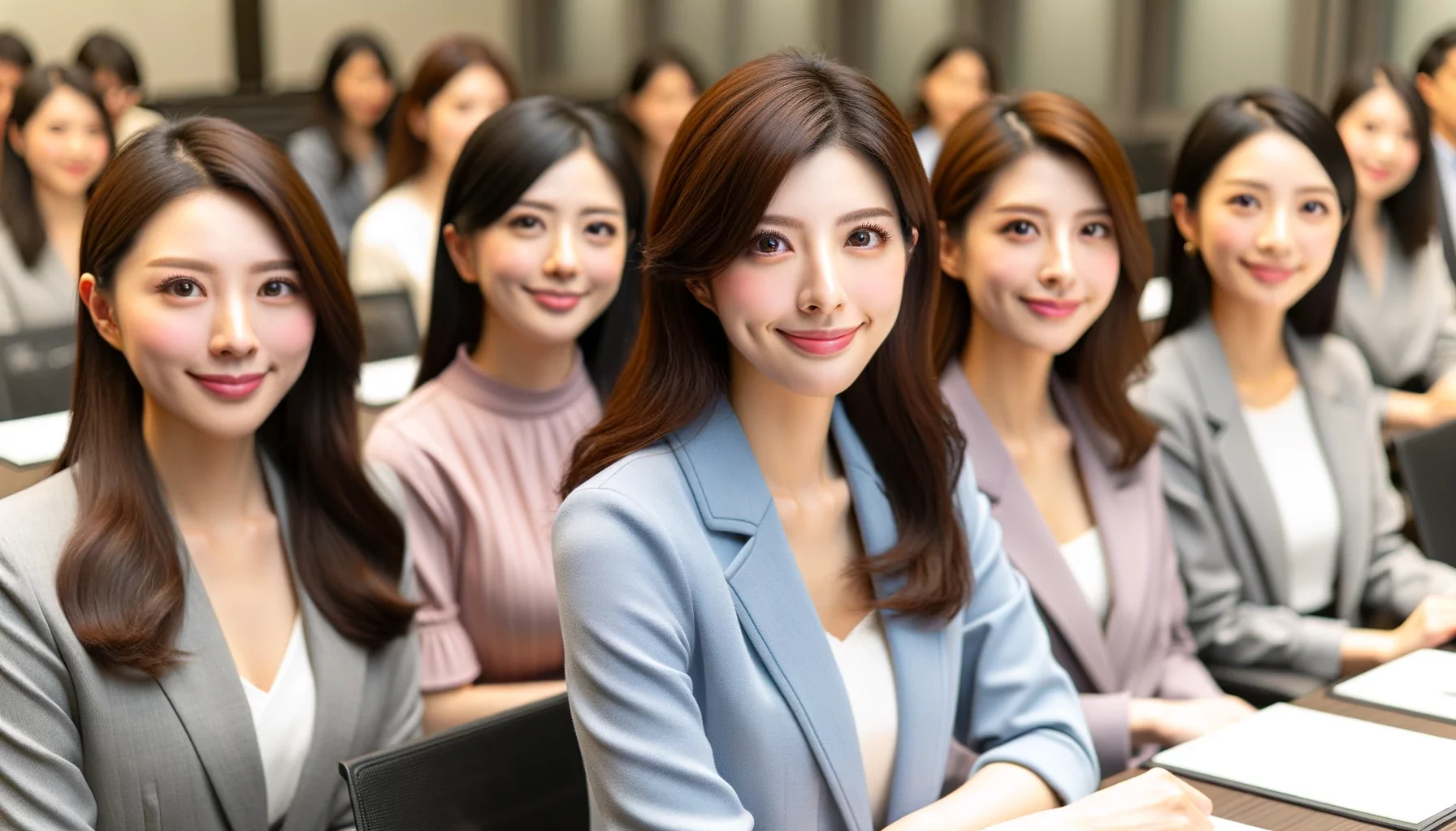 DALL·E 2023 11 15 11.43.43 Five 29 year old Taiwanese women with distinct appearances each exuding a sweet demeanor