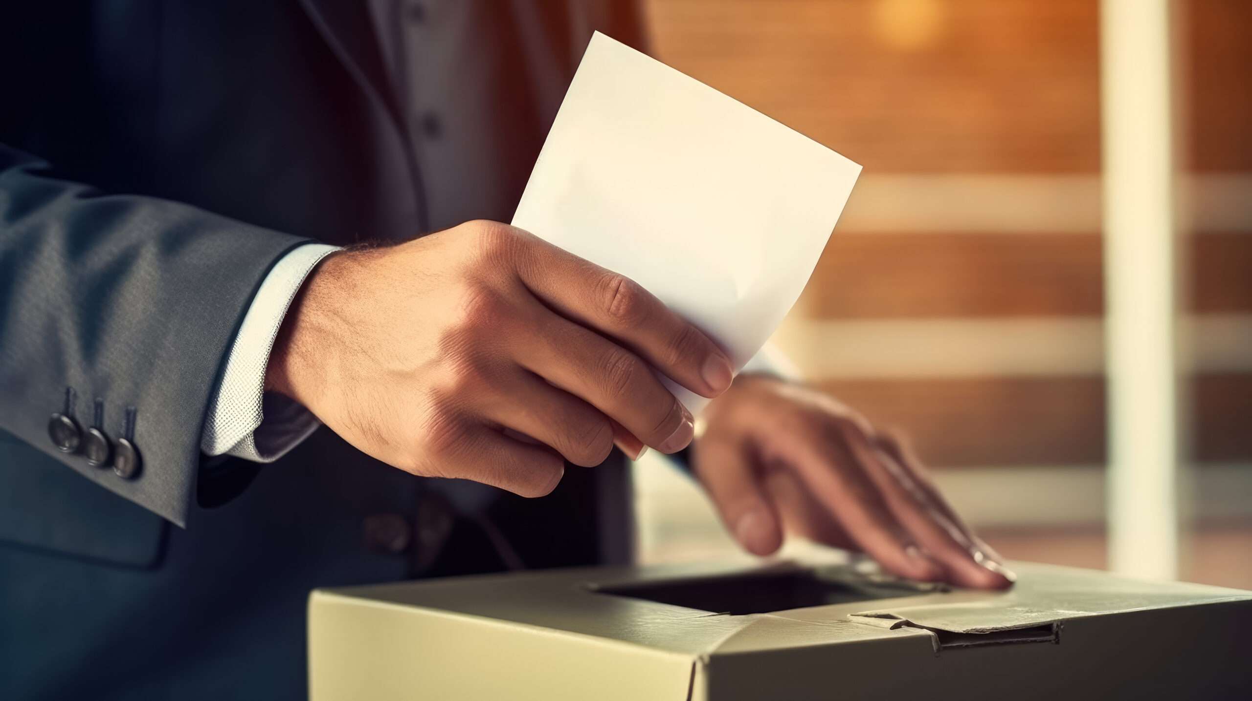 緊盯大選開票直播 三高病患須留意心情起伏 businessman holds envelope hand vote ballot election democracy concept generative ai technology scaled