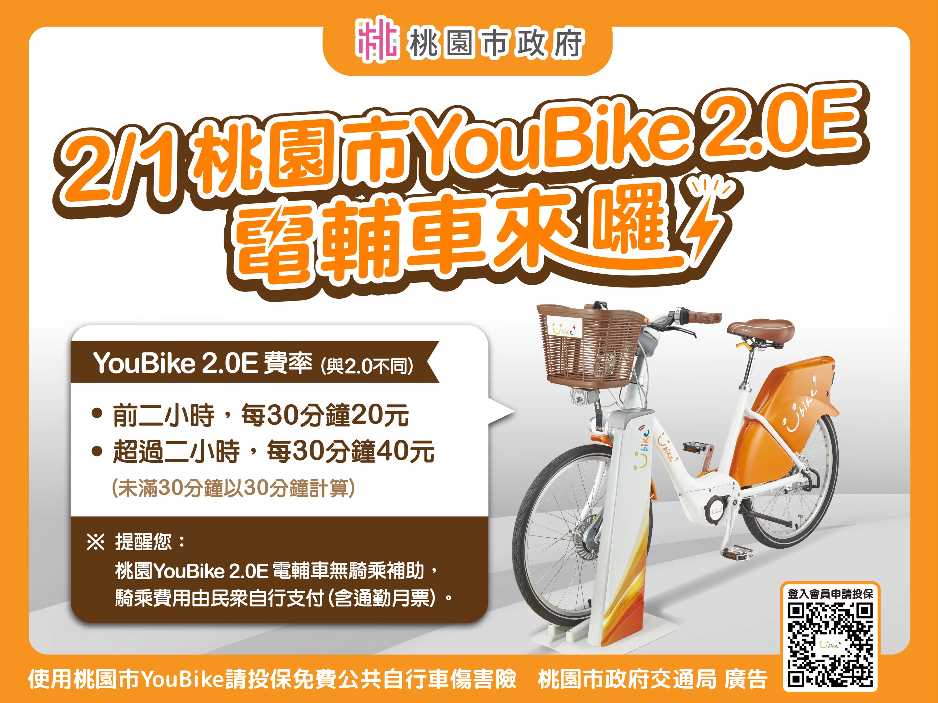 桃園600輛YouBike2.0E電輔車 2/1起提供民眾租借 工作區域 2