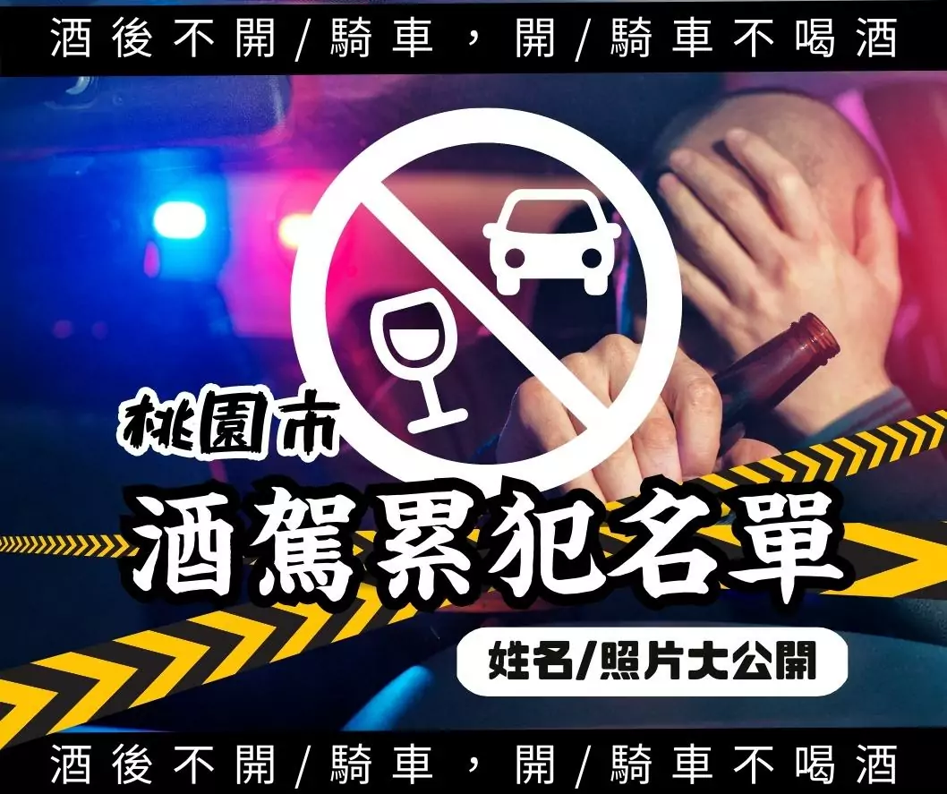 桃園酒駕累犯再添15人 姓名、正面照曝光 桃園酒駕累犯再添15人 姓名、正面照曝光