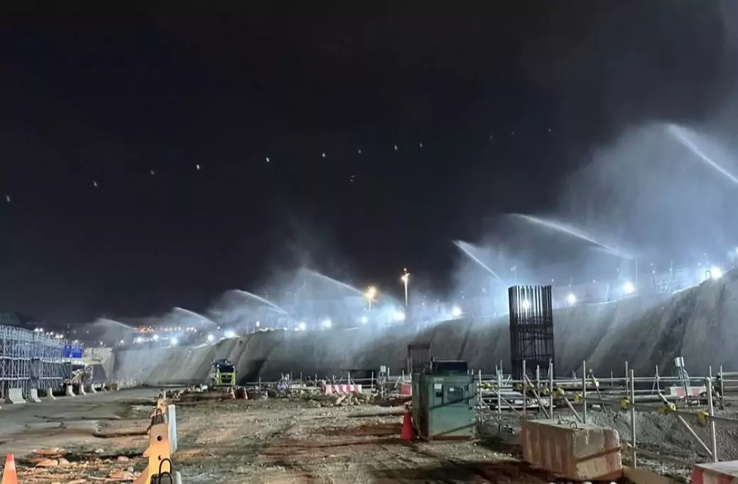 桃園首創AI施工揚塵智能灑水管理系統 改善機場第三航廈工程空品 桃園首創AI施工揚塵智能灑水管理系統 改善機場第三航廈工程空品
