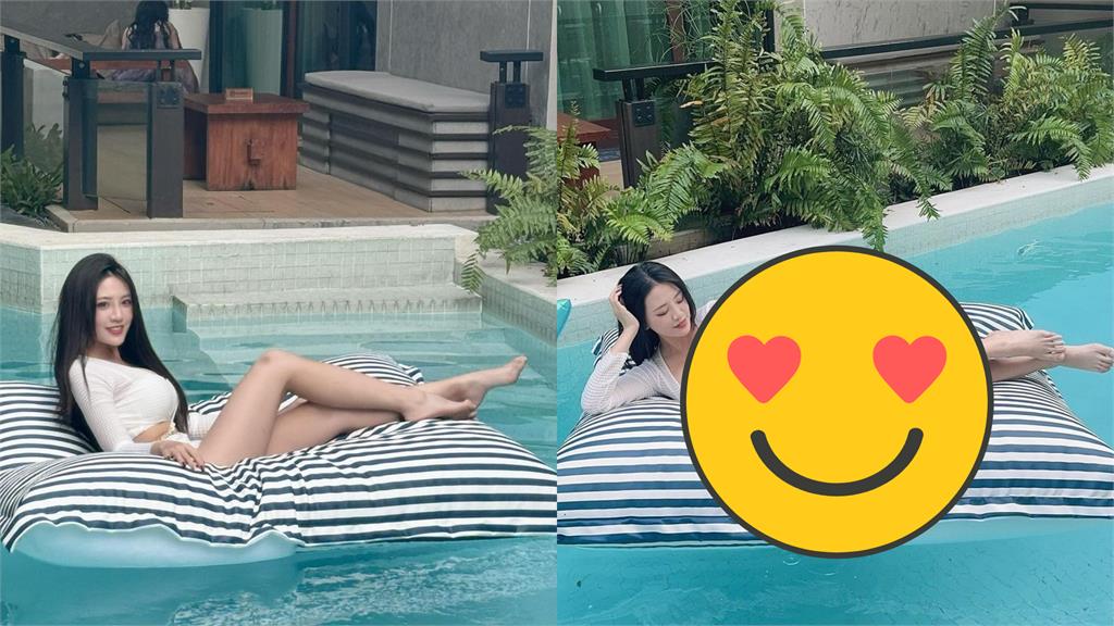 熊霓遊泰爽躺泳池漂浮床!一轉側身「激兇香料倒光光」辣暈網