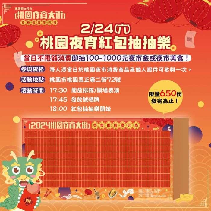 桃園夜宵大街慶元宵 逛夜市吃美食抽千元紅包 20240223091701047