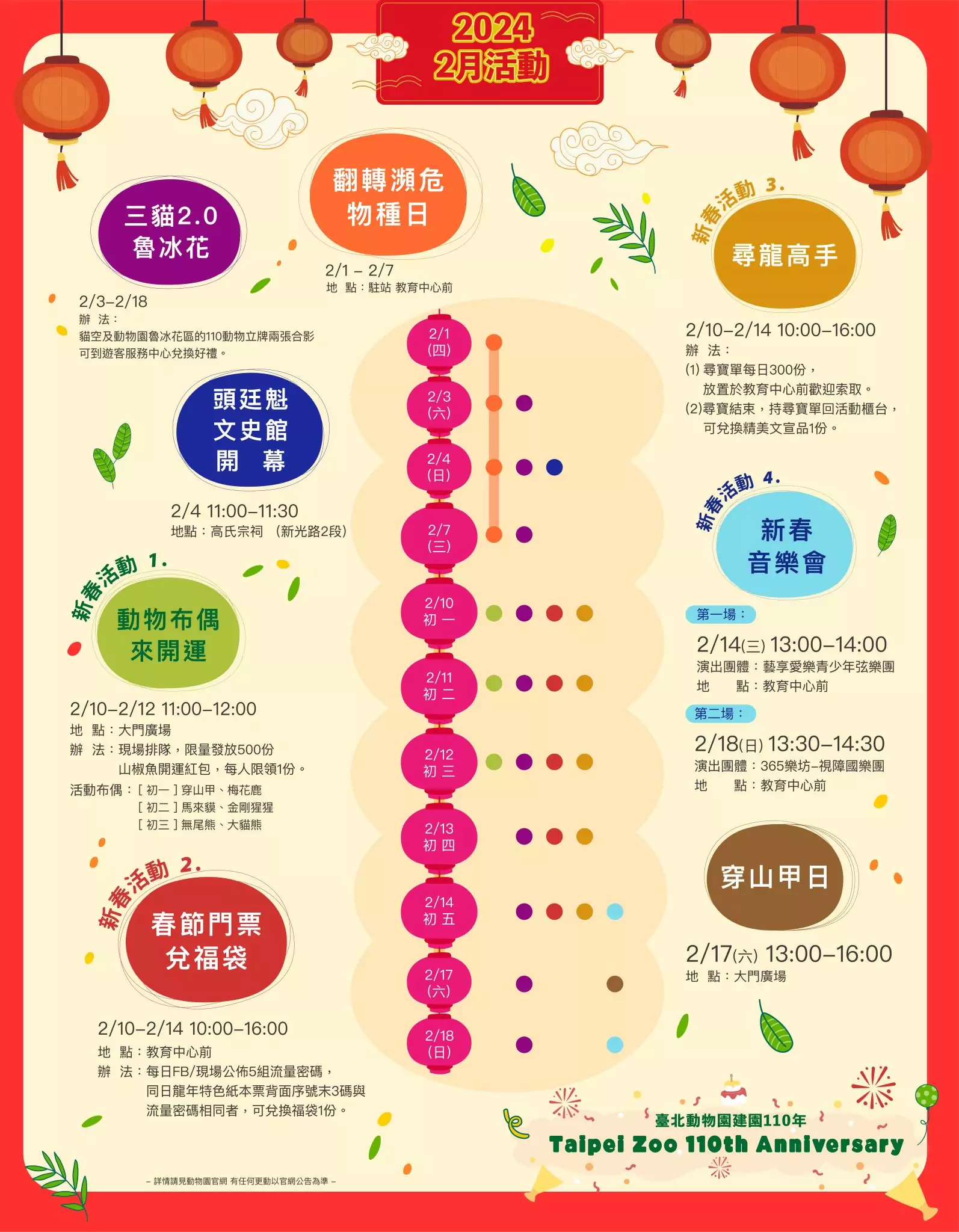 2024 動物園新春活動海報