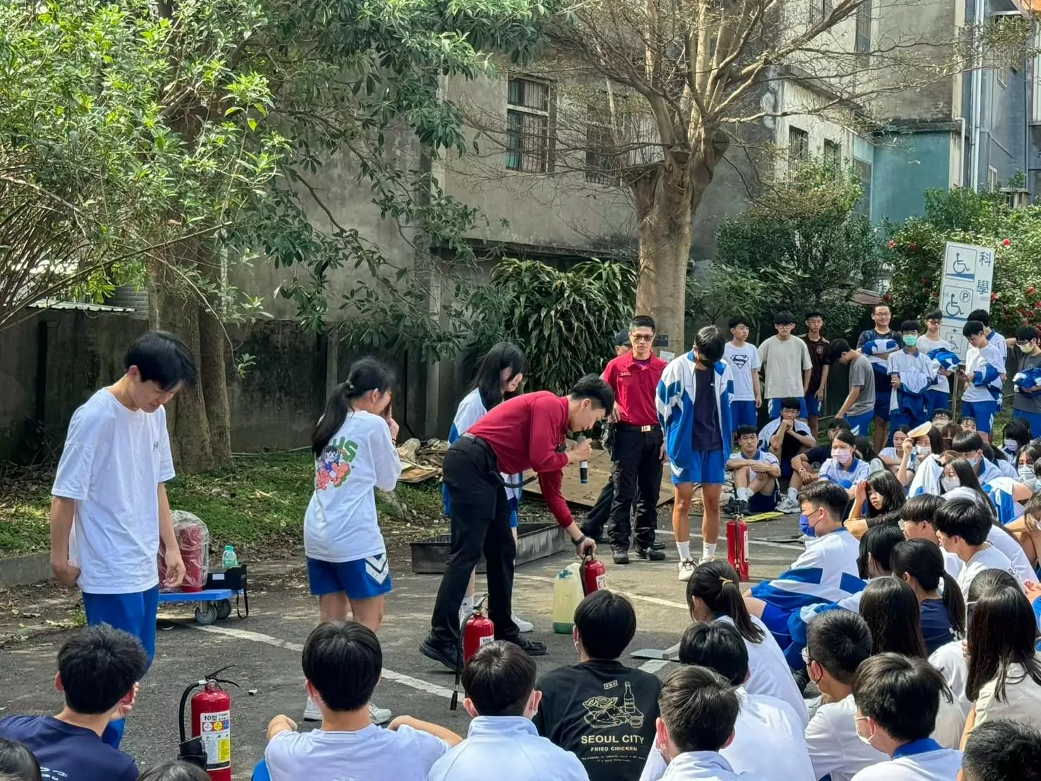 桃消青埔分隊前進中大壢中 學子闖關累積防災知識 桃消青埔分隊前進中大壢中 學子闖關累積防災知識