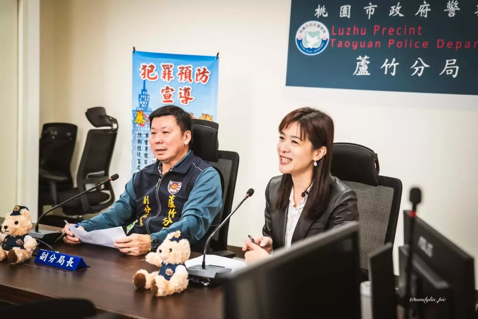 蘆竹警守護民眾荷包 邀教育名師陳怡嘉合作反詐 蘆竹警守護民眾荷包 邀教育名師陳怡嘉合作反詐