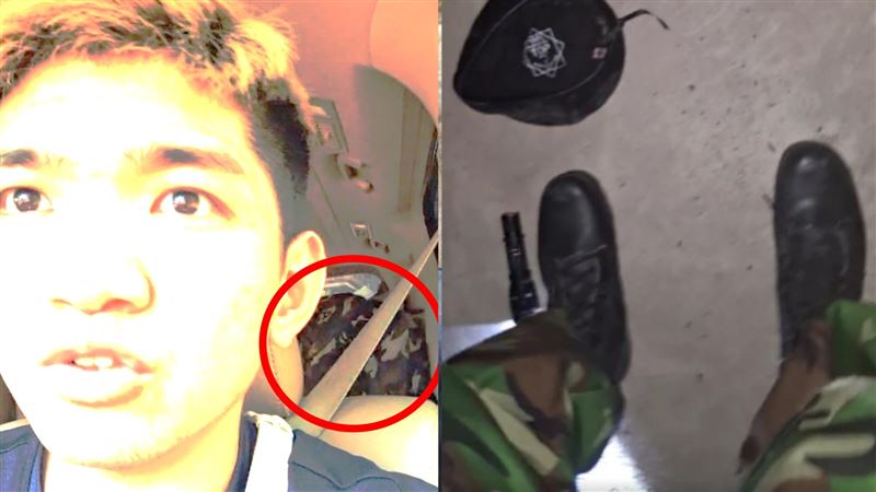 造假鐵證曝!晚安小雞搭車後座藏迷彩軍服
