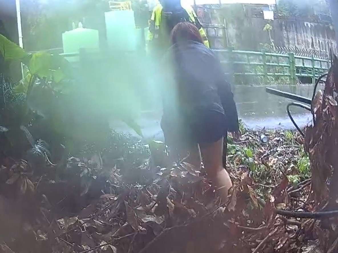 四條通女見龜山警察查緝拔腿狂奔 狼狽躲草叢 S 99966985 0