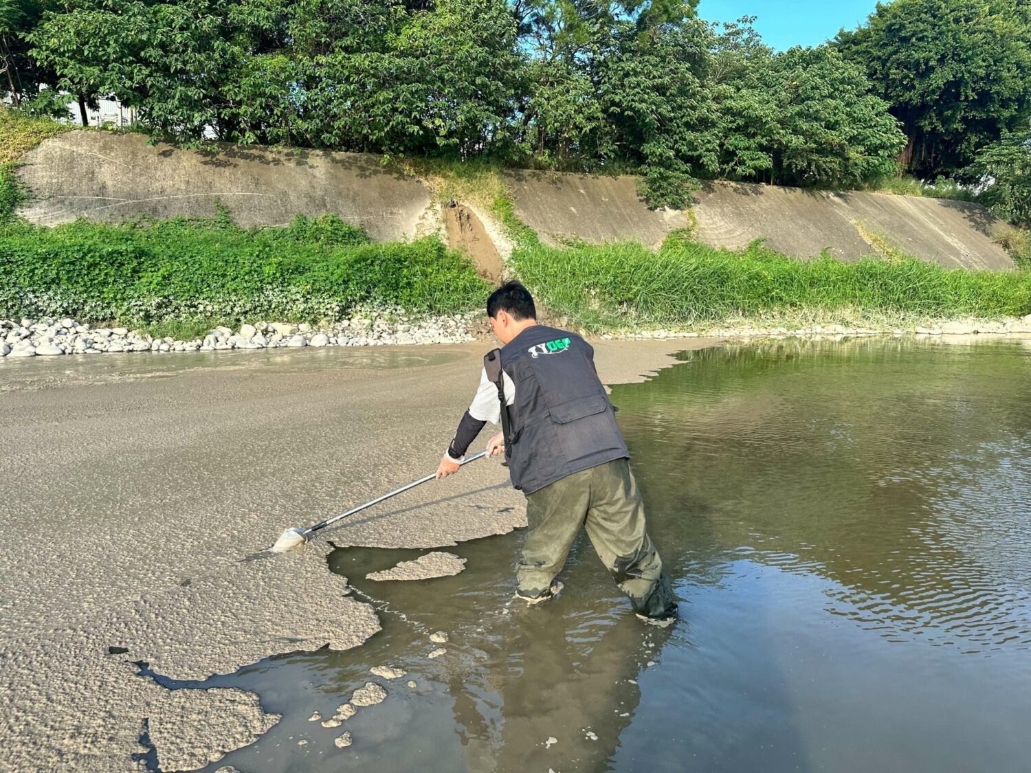 新屋社子溪遭汙染 桃園衛生局開罰5業者