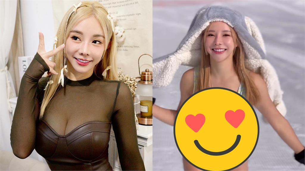 巫苡萱化身最兇雪兔!單穿比基尼「雪中彈跳」好料全看光