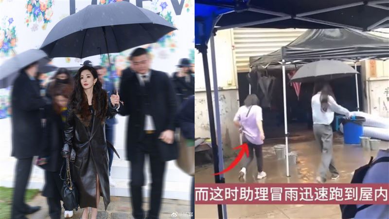 楊冪讓助理淋雨被罵 PO照網笑翻:秒改進
