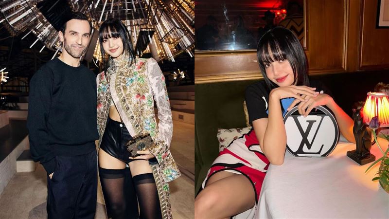 Lisa皮褲搭黑絲襪現身!秒殺巴黎時裝週