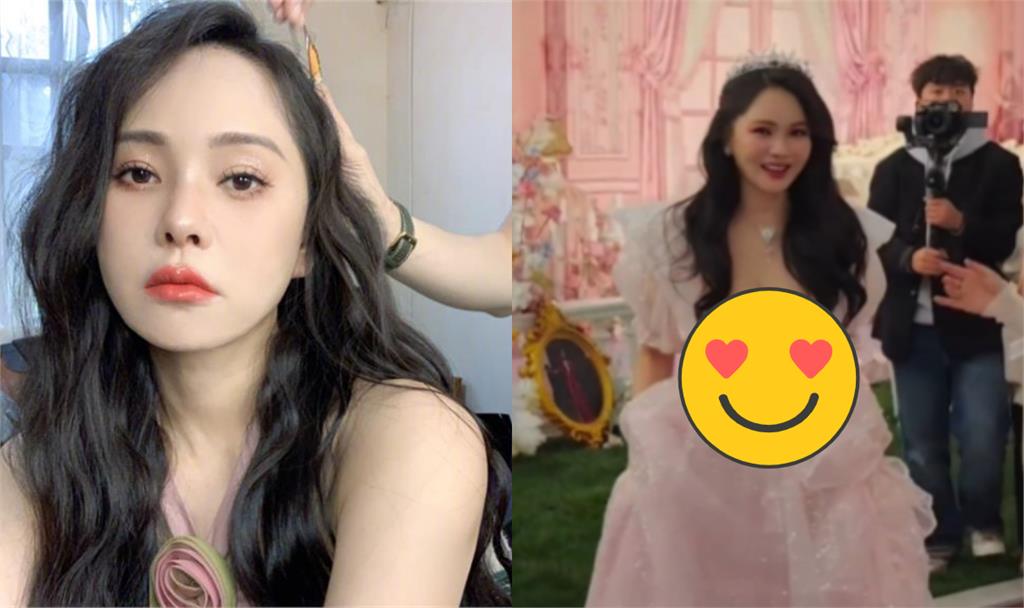 伊能靜開趴大解放!低胸戰袍「溢出滿滿好料」56歲生圖太兇