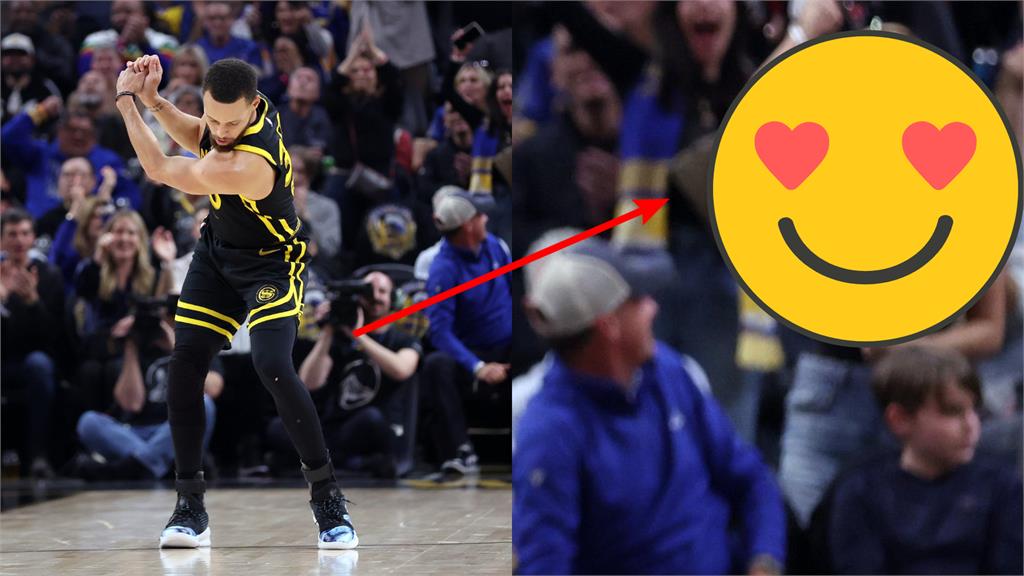 柯瑞「超大三分」揮桿慶祝!照片曝光網失焦:快掉出來了