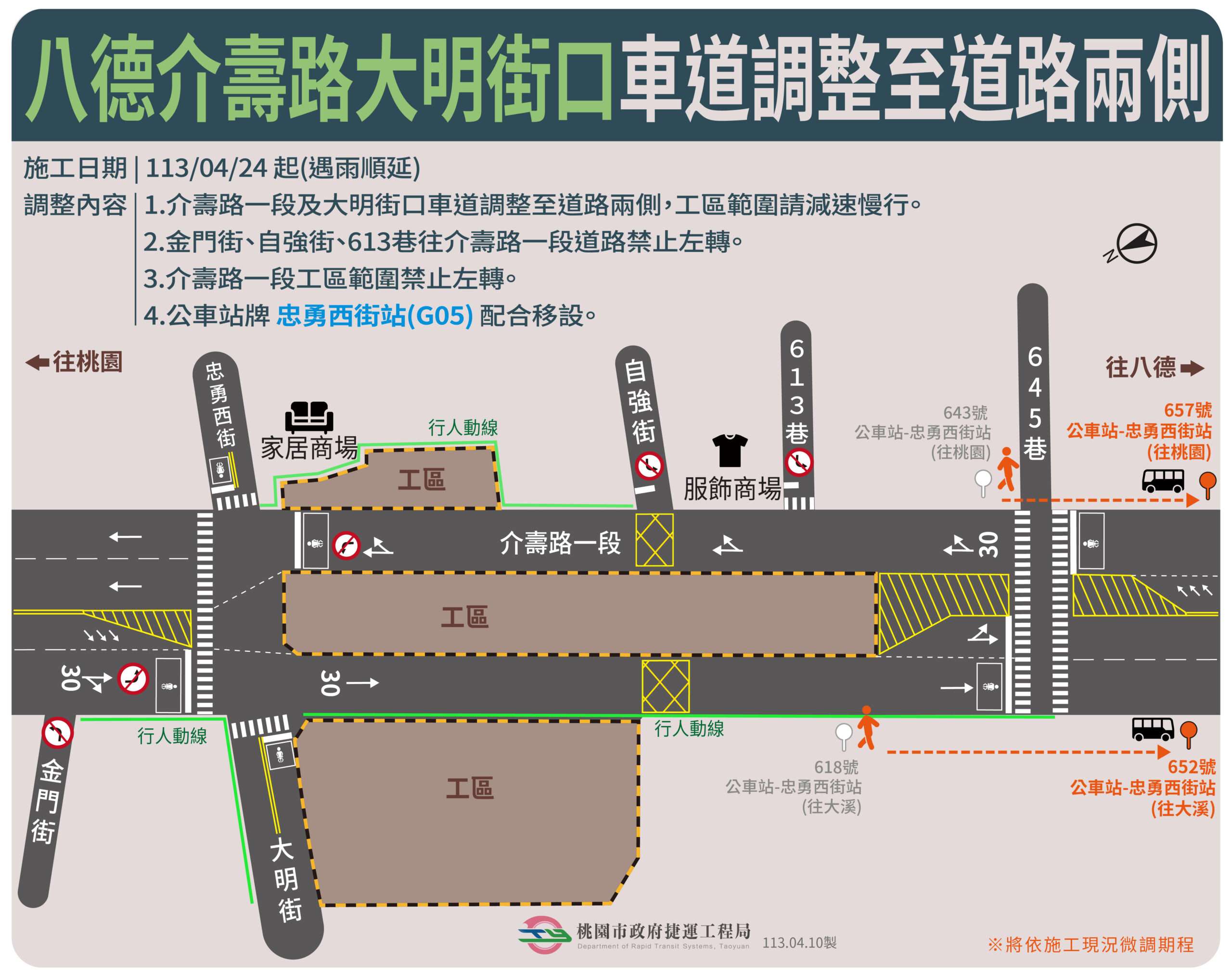 八德介壽路配合桃捷綠線施工 車道調整詳情曝 1130424 G05 01 scaled