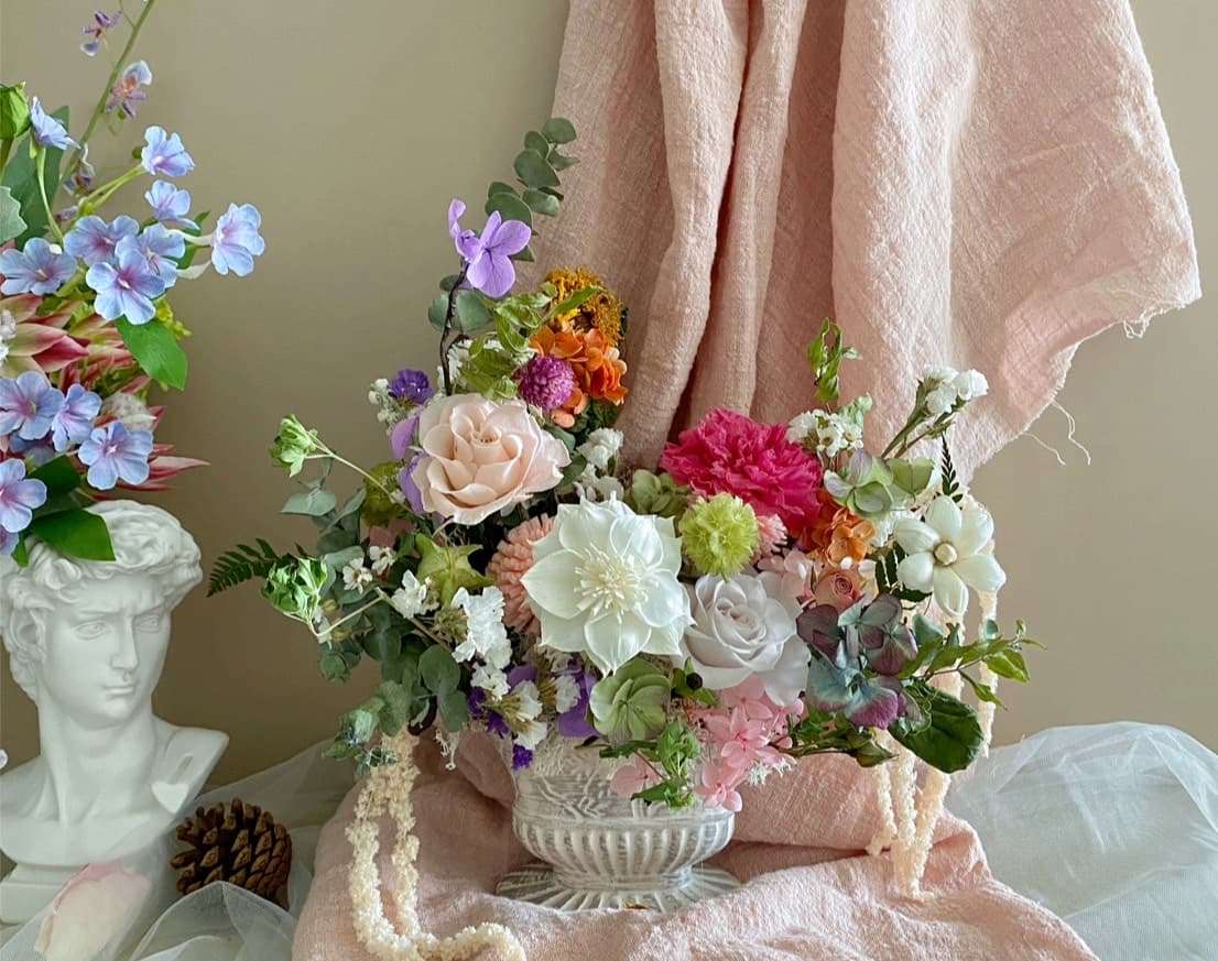 二圖說：ReMy芮米有花花藝工作室，專精法式優雅華麗風格。（圖 ReMy芮米花花藝工作室提 0