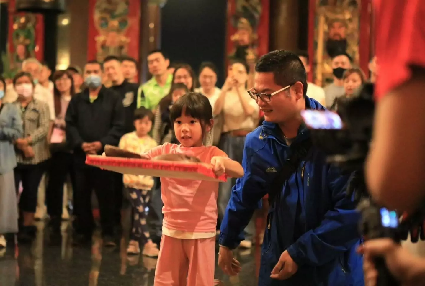 桃園龍德宮擲筊祈福活動