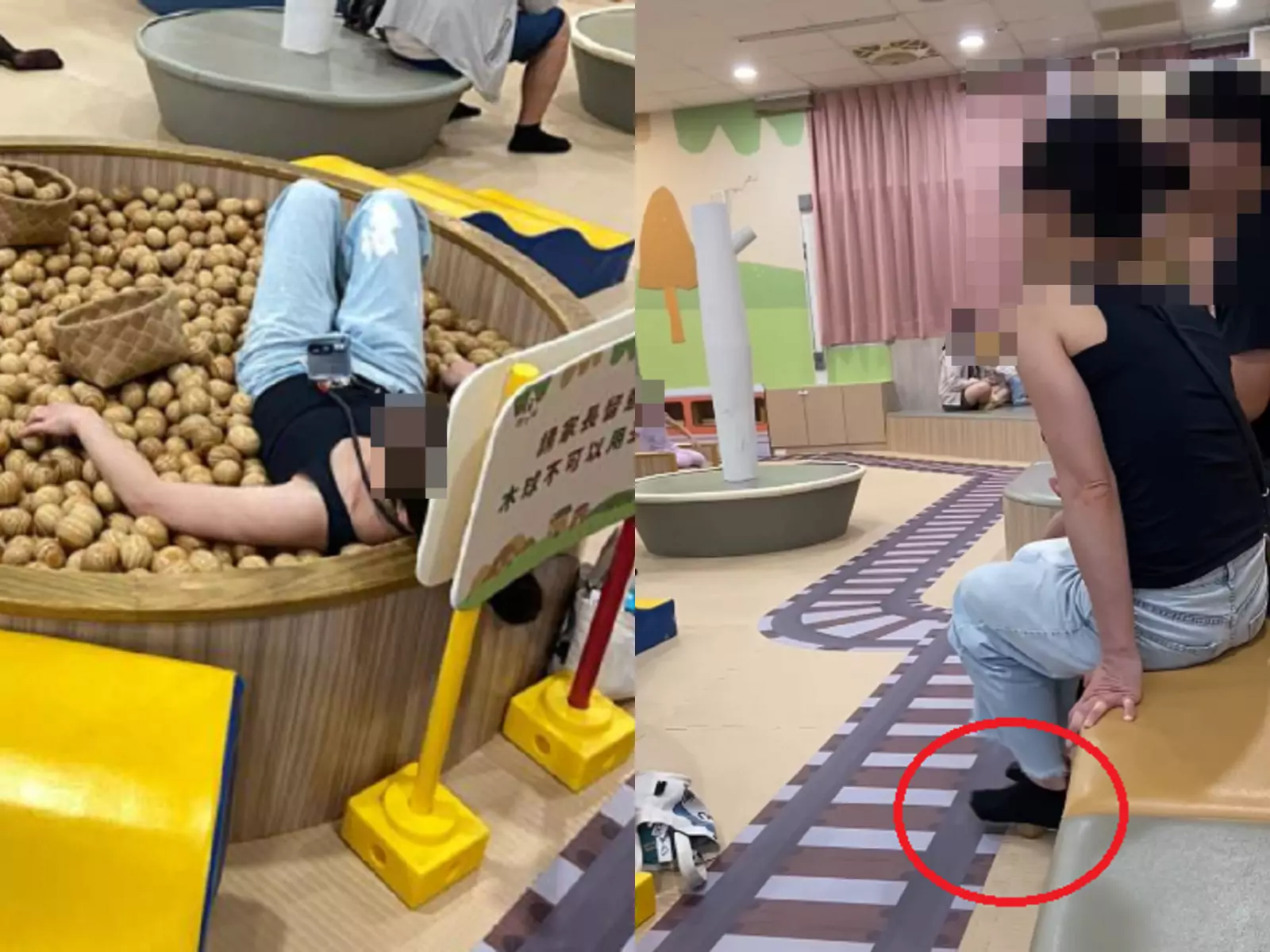 噁!她拿平鎮親子館球池木球按摩腳底 家長怒轟:沒水準 噁!她拿平鎮親子館球池木球按摩腳底 家長怒轟:沒水準